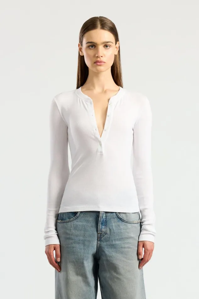 COTTON CITIZEN SHIRTS Verona Henley White 8211 Women