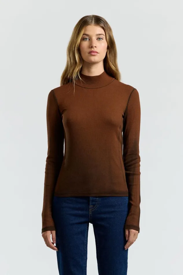 COTTON CITIZEN SHIRTS Verona Turtleneck Chestnut Cast 8211 Women