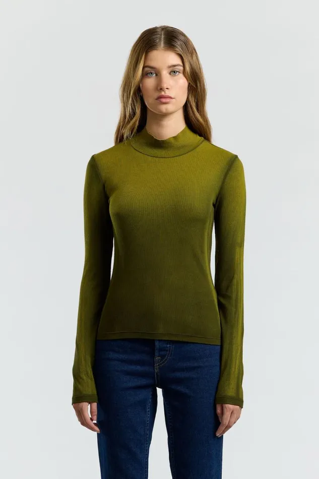 COTTON CITIZEN SHIRTS Verona Turtleneck Pine Cast 8211 Women