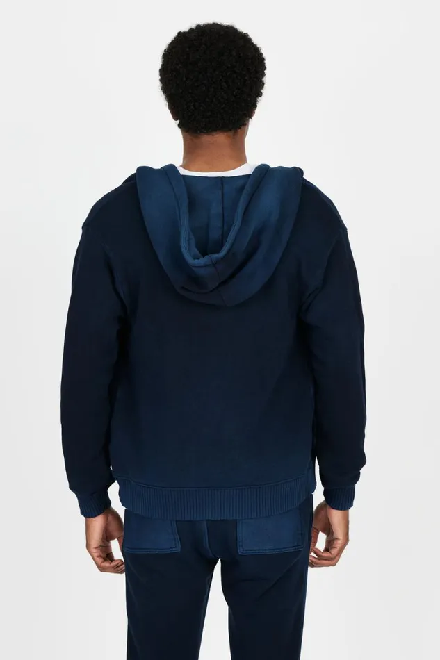 COTTON CITIZEN SWEATSHIRTS Bronx Zip Hoodie Sale Vintage Navy 8211 Men