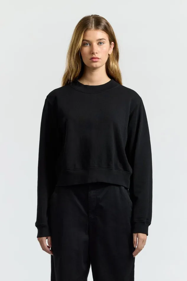 COTTON CITIZEN SWEATSHIRTS Milan Crew Sweatshirt Jet Black 8211 Women