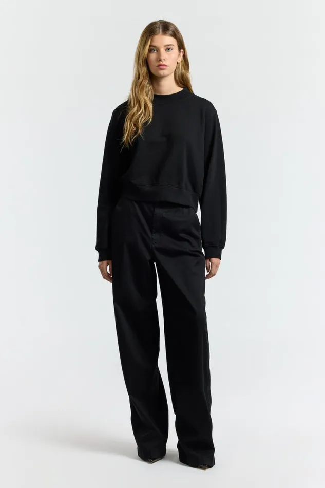 COTTON CITIZEN SWEATSHIRTS Milan Crew Sweatshirt Jet Black 8211 Women