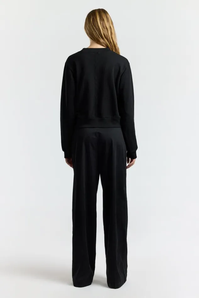 COTTON CITIZEN SWEATSHIRTS Milan Crew Sweatshirt Jet Black 8211 Women
