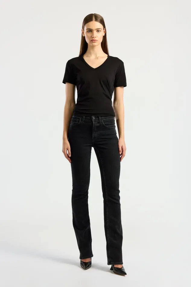 COTTON CITIZEN TEES Standard VNeck Tee Jet Black 8211 Women