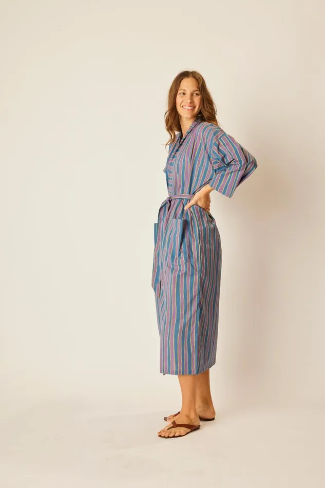 Coverups Shop Natalie Martin DIANE SMOKING JACKET Batik Stripe Lavender