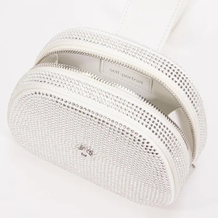 Cream Rhinestone Top Handle Micro Bag Women Self Portrait Micro Cream Rhinestone Top Handle Micro Bag Women Self Portrait Micro