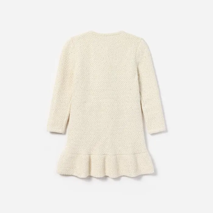 Cream Sequin Knit Dress Kids Self Portrait Knitwear Cream Sequin Knit Dress Kids Self Portrait Knitwear