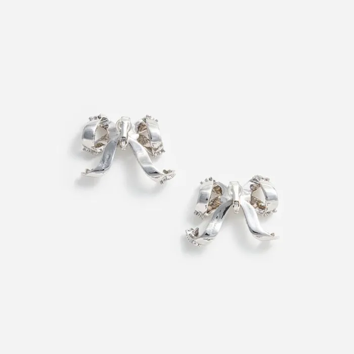 Crystal Bow Earrings Women Self Portrait Accessories