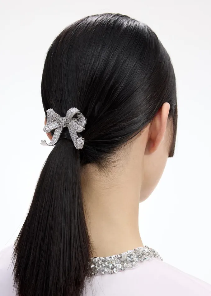 Crystal Bow Hair Clip Women Self Portrait Accessories Crystal Bow Hair Clip Women Self Portrait Accessories