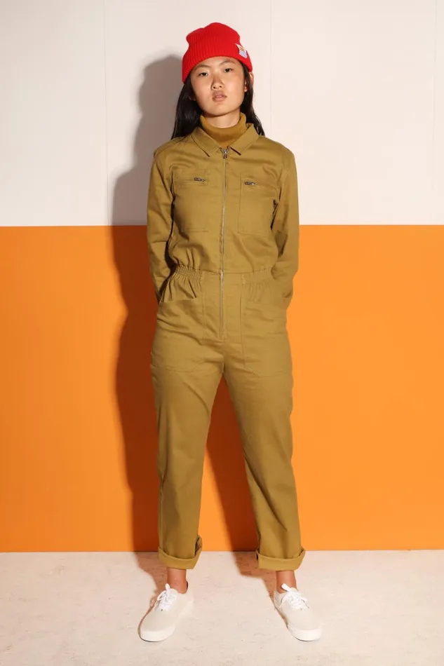 Danny Stretch Drill Boilersuit Chartreuse Womens LF Markey One Pieces