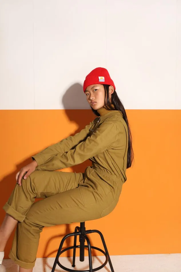 Danny Stretch Drill Boilersuit Chartreuse Womens LF Markey One Pieces