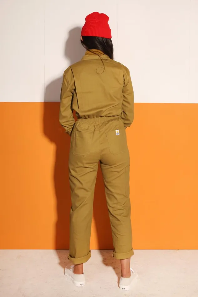 Danny Stretch Drill Boilersuit Chartreuse Womens LF Markey One Pieces