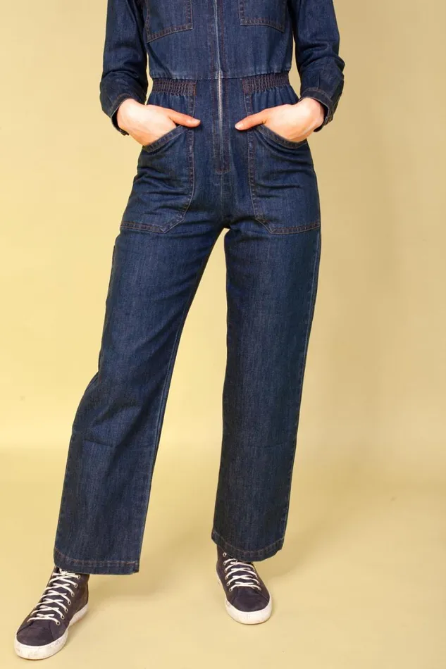 Danny Stretch Drill Boilersuit Raw Denim Womens LF Markey One Pieces