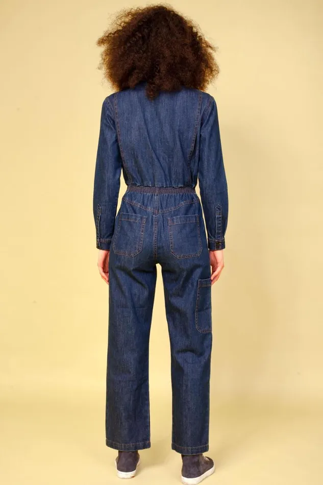 Danny Stretch Drill Boilersuit Raw Denim Womens LF Markey One Pieces