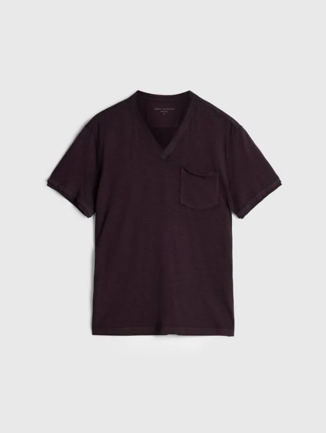 DAVIS VNECK Bordeaux Clothing John Varvatos TShirts