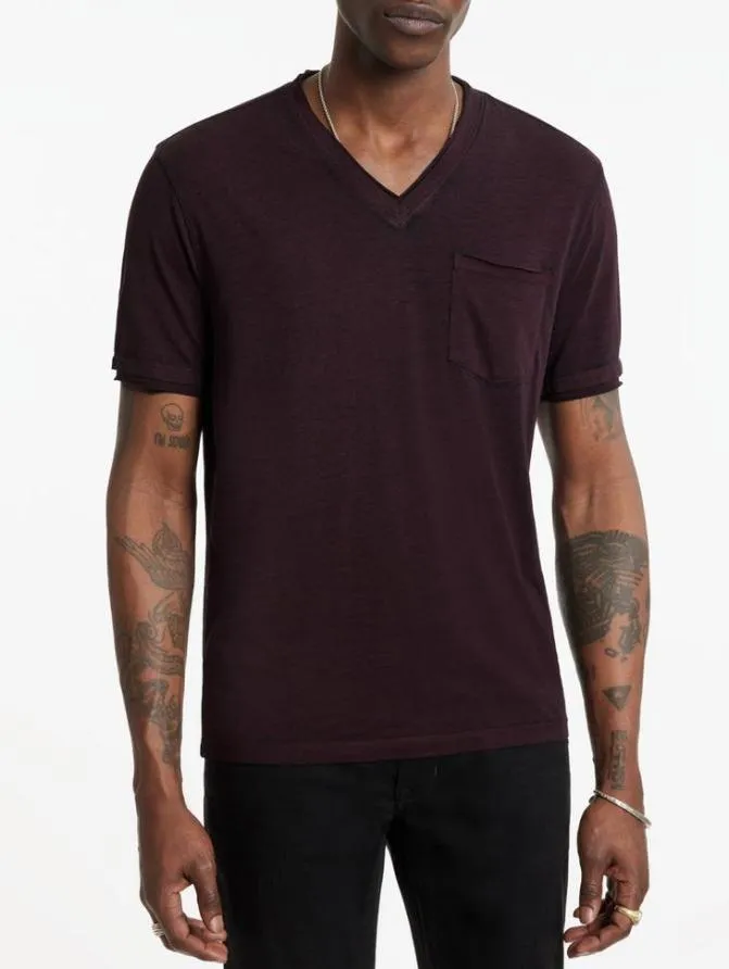 DAVIS VNECK Bordeaux Clothing John Varvatos TShirts