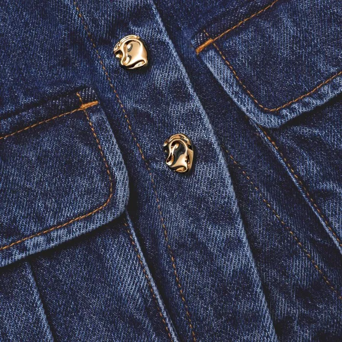 Denim Buttoned Jumpsuit Women Self Portrait Dresses