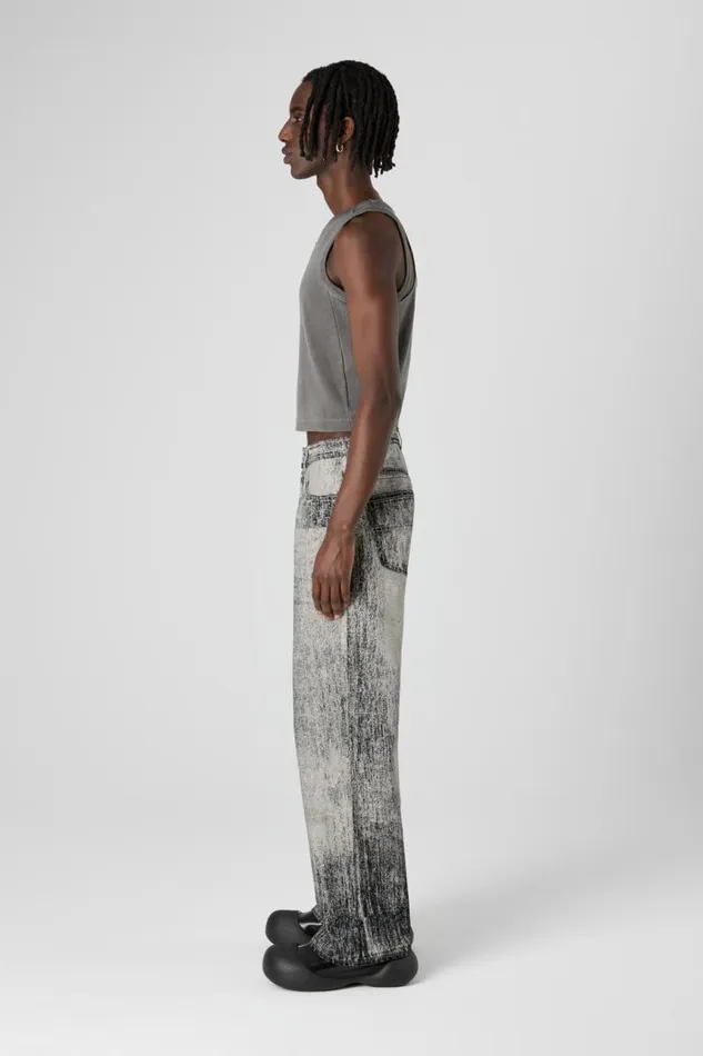 Denim Men Camper Denim Faded Black Paint Print Denim Jeans Denim Men Camper Denim Faded Black Paint Print Denim Jeans