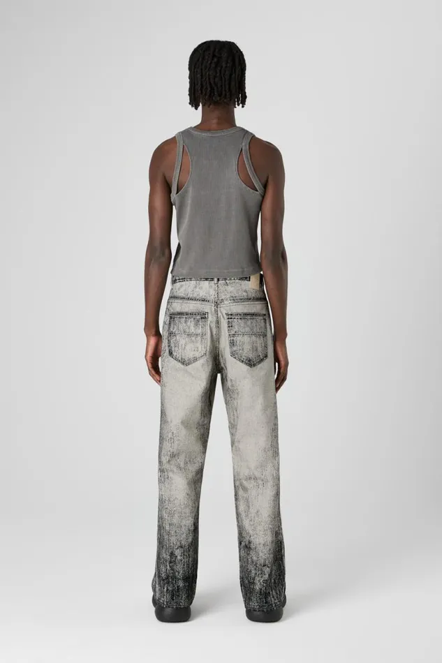 Denim Men Camper Denim Faded Black Paint Print Denim Jeans Denim Men Camper Denim Faded Black Paint Print Denim Jeans