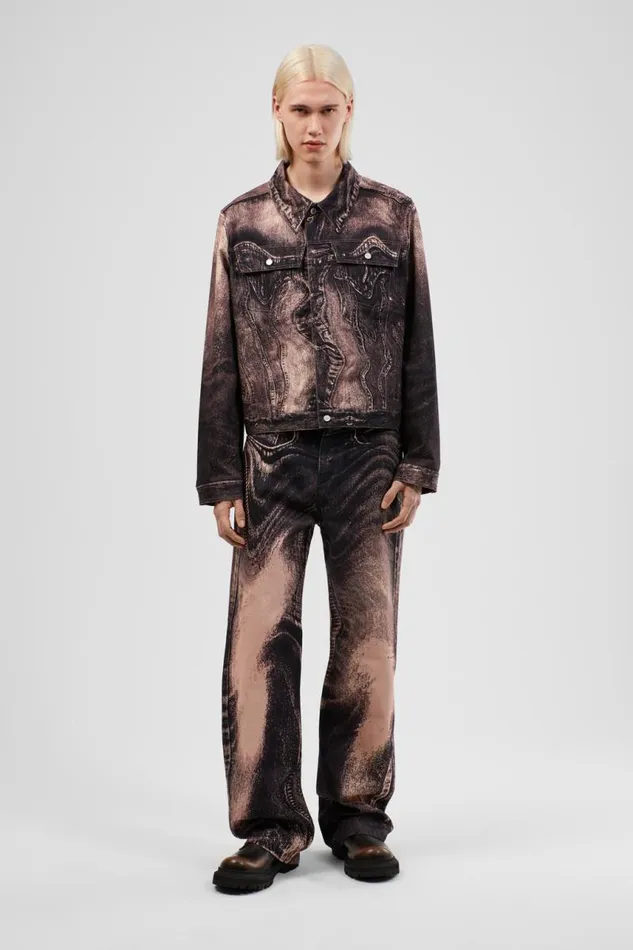 Denim Men Camper Denim Jacket Dusty Pink Denim Jacket