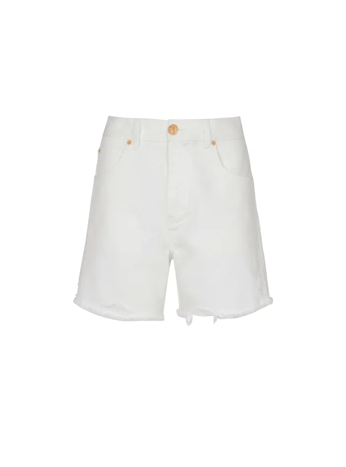 Denim Shorts White Women Balmain Denim