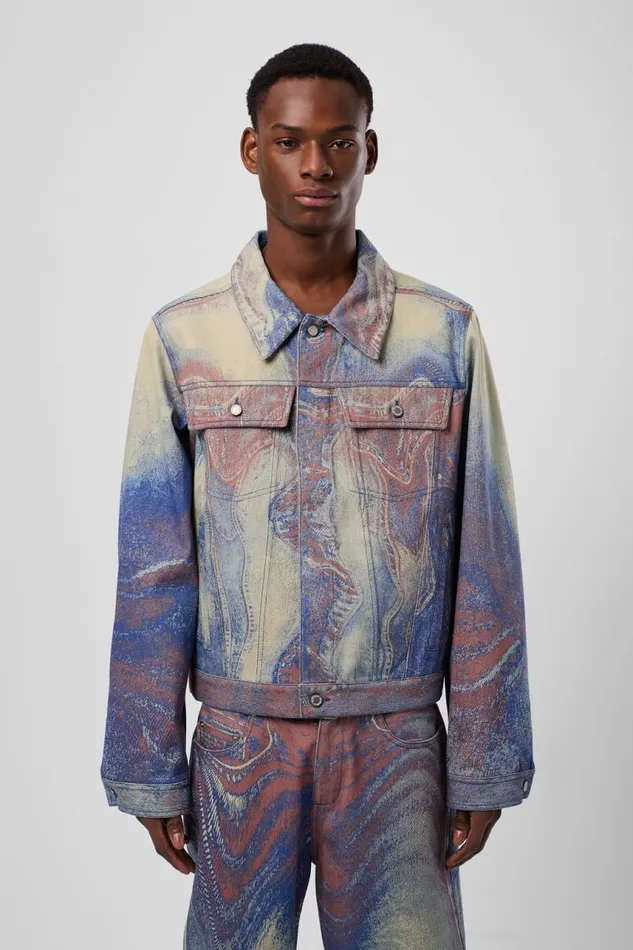 Denim Women Camper Denim Jacket BlueBeigeRed Denim Jacket
