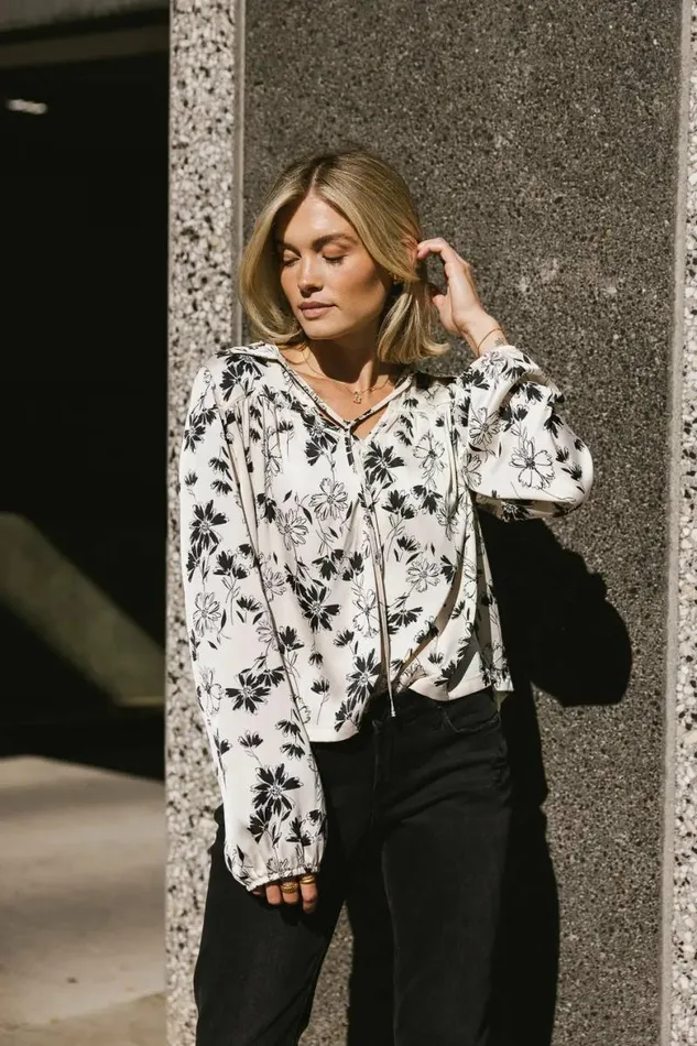 Devin Floral Blouse Ivory Women Bohme Tops