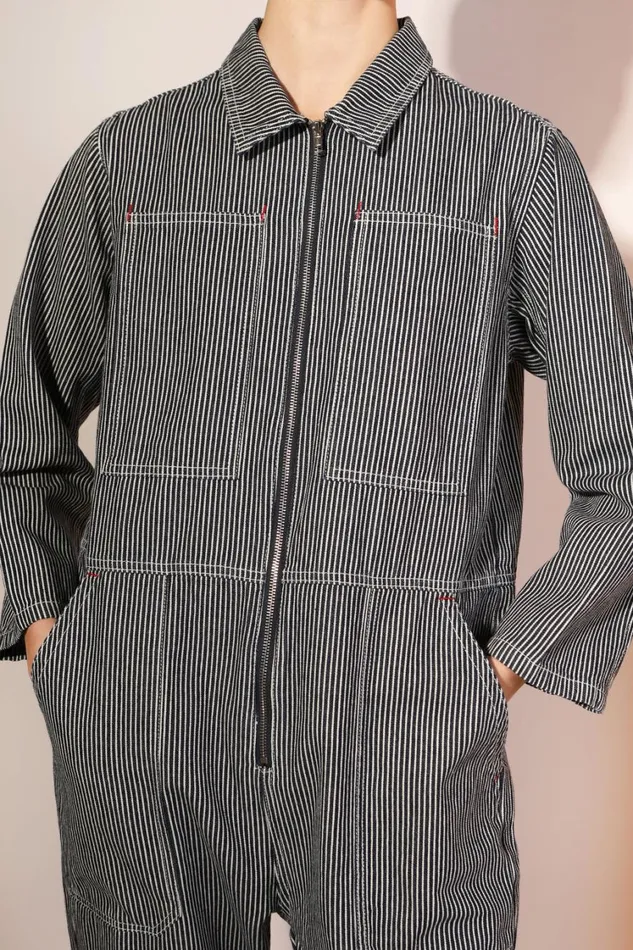 Dominic Boilersuit Indigo Stripe Womens LF Markey One Pieces