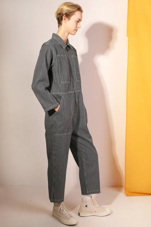Dominic Boilersuit Indigo Stripe Womens LF Markey One Pieces