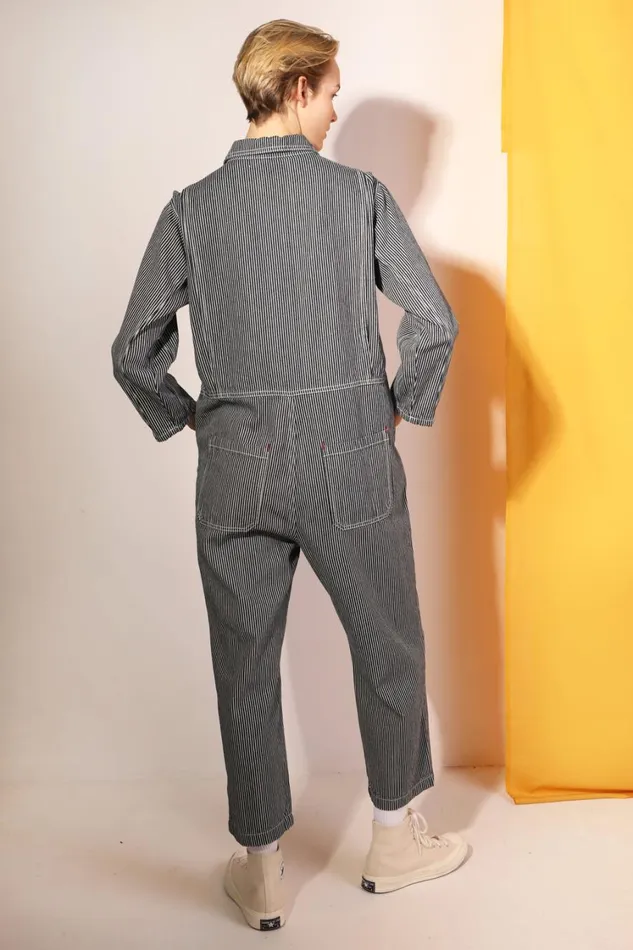 Dominic Boilersuit Indigo Stripe Womens LF Markey One Pieces