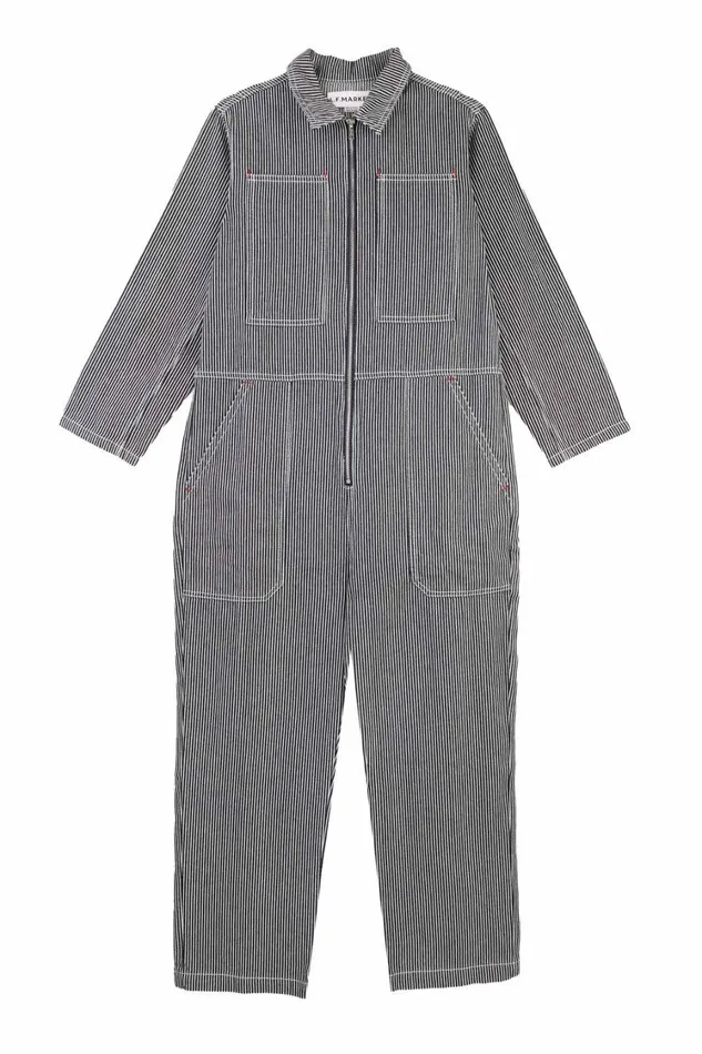 Dominic Boilersuit Indigo Stripe Womens LF Markey One Pieces