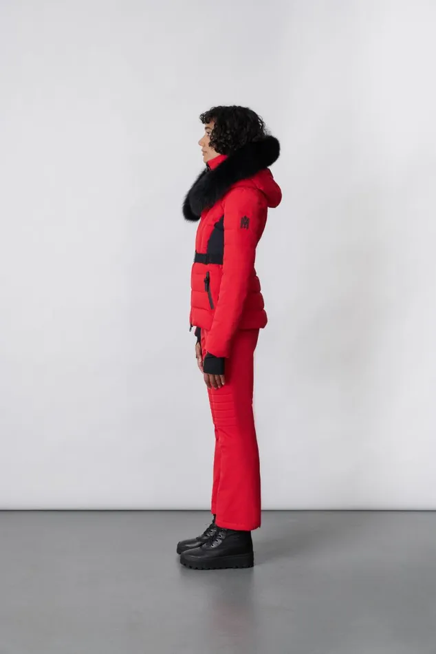 Downs and Jackets Women Mackage ELITA Down Ski Jacket With Removable Blue Fox Fur Trim Mint Downs and Jackets Women Mackage ELITA Down Ski Jacket With Removable Blue Fox Fur Trim Mint