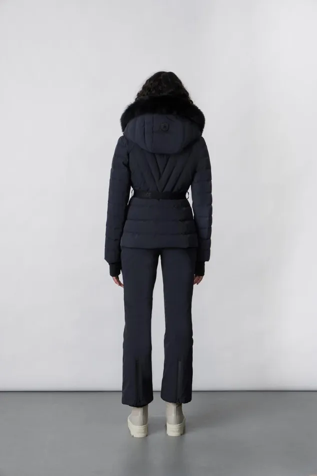 Downs and Jackets Women Mackage ELITA Down Ski Jacket With Removable Blue Fox Fur Trim Mint Downs and Jackets Women Mackage ELITA Down Ski Jacket With Removable Blue Fox Fur Trim Mint