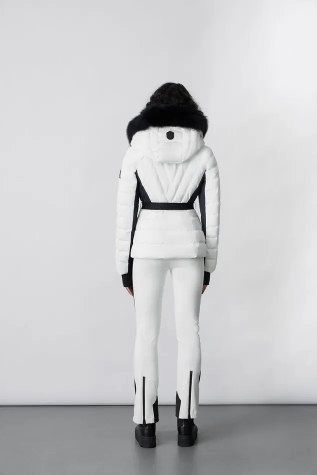 Downs and Jackets Women Mackage ELITA Down Ski Jacket With Removable Blue Fox Fur Trim Mint Downs and Jackets Women Mackage ELITA Down Ski Jacket With Removable Blue Fox Fur Trim Mint