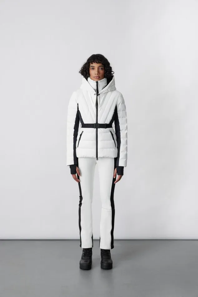 Downs and Jackets Women Mackage ELITA Down Ski Jacket With Removable Blue Fox Fur Trim Mint Downs and Jackets Women Mackage ELITA Down Ski Jacket With Removable Blue Fox Fur Trim Mint