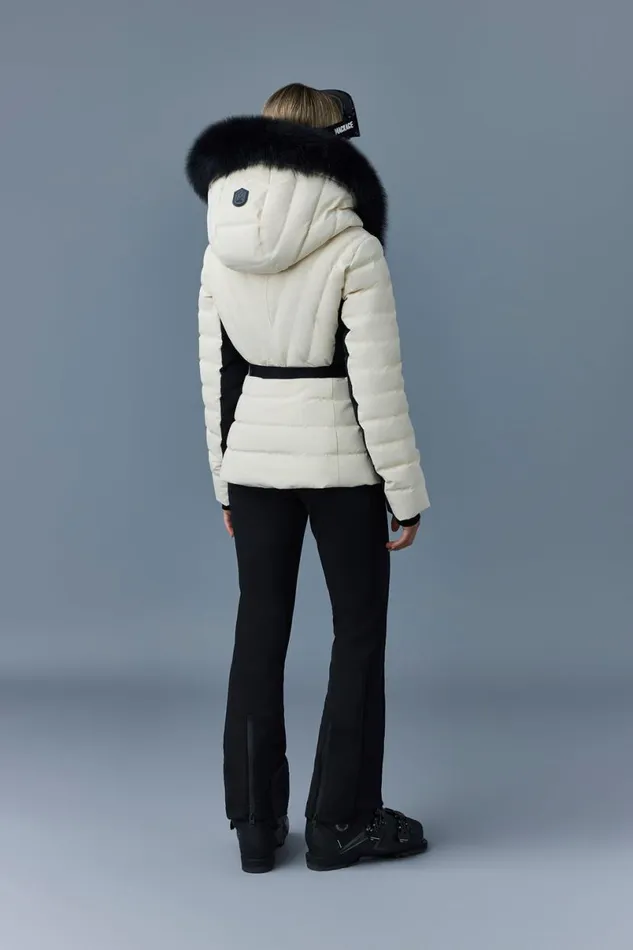 Downs and Jackets Women Mackage ELITA Down Ski Jacket With Removable Blue Fox Fur Trim Mint Downs and Jackets Women Mackage ELITA Down Ski Jacket With Removable Blue Fox Fur Trim Mint