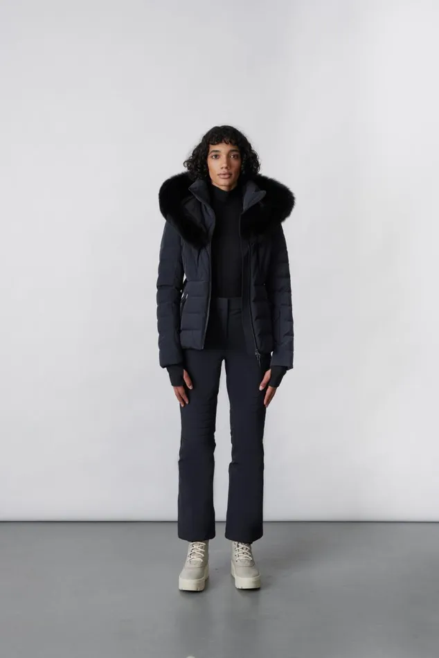 Downs and Jackets Women Mackage ELITA Down Ski Jacket With Removable Blue Fox Fur Trim Mint Downs and Jackets Women Mackage ELITA Down Ski Jacket With Removable Blue Fox Fur Trim Mint