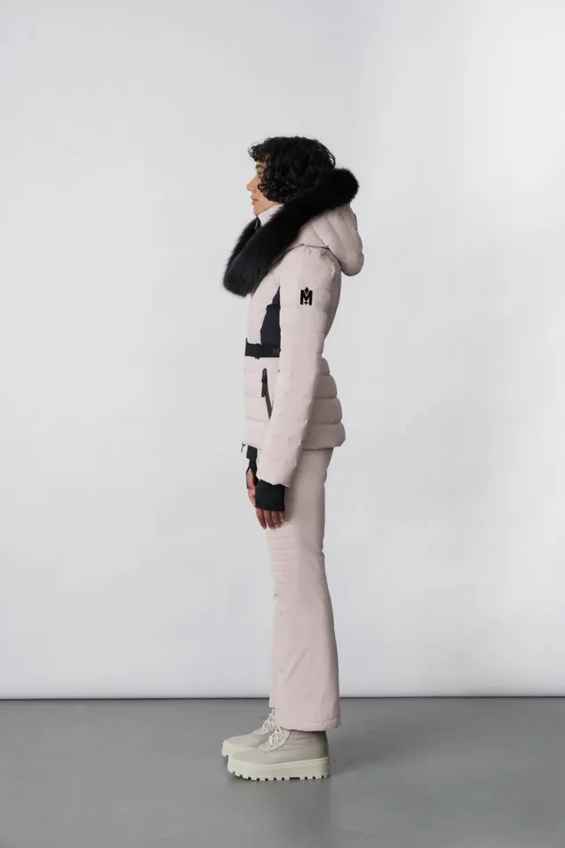 Downs and Jackets Women Mackage ELITA Down Ski Jacket With Removable Blue Fox Fur Trim Mint Downs and Jackets Women Mackage ELITA Down Ski Jacket With Removable Blue Fox Fur Trim Mint