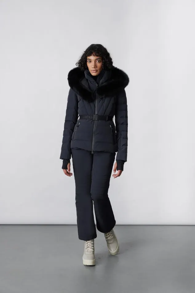 Downs and Jackets Women Mackage ELITA Down Ski Jacket With Removable Blue Fox Fur Trim Mint Downs and Jackets Women Mackage ELITA Down Ski Jacket With Removable Blue Fox Fur Trim Mint