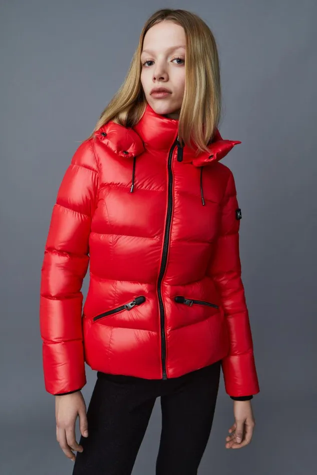 Downs and Jackets Women Mackage MADALYN Lustrous Light Down Jacket With Hood For Ladies Black Downs and Jackets Women Mackage MADALYN Lustrous Light Down Jacket With Hood For Ladies Black