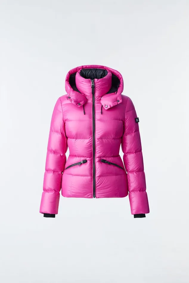 Downs and Jackets Women Mackage MADALYN Lustrous Light Down Jacket With Hood For Ladies Black Downs and Jackets Women Mackage MADALYN Lustrous Light Down Jacket With Hood For Ladies Black