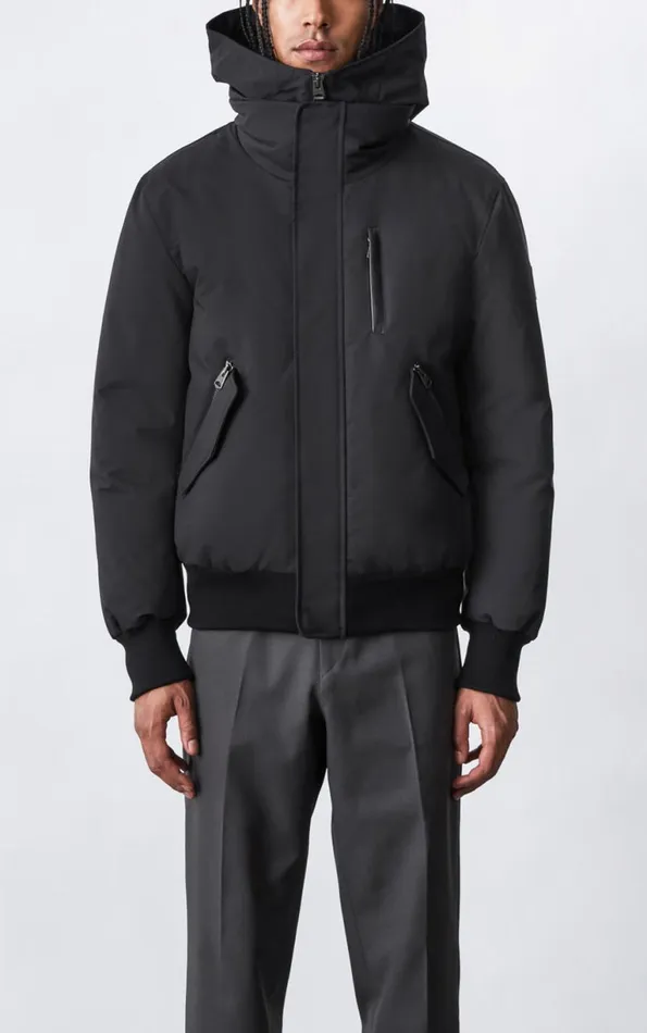 Downs and Parkas Men Mackage DIXON 2In1 Down Bomber Jacket With Hooded Bib For Men Navy