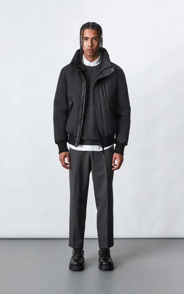 Downs and Parkas Men Mackage DIXON 2In1 Down Bomber Jacket With Hooded Bib For Men Navy