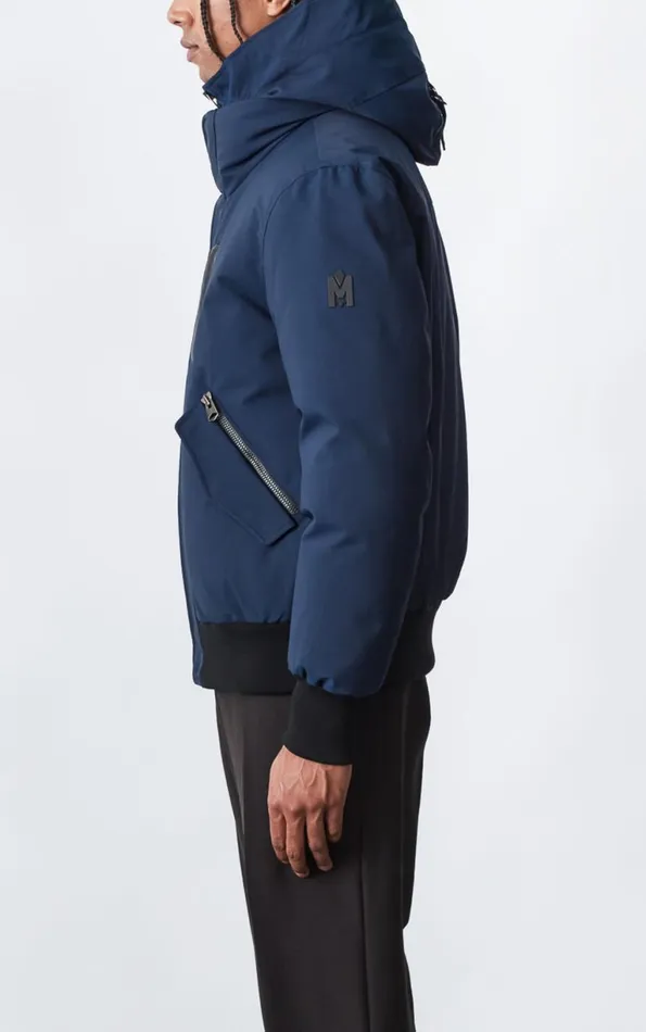 Downs and Parkas Men Mackage DIXON 2In1 Down Bomber Jacket With Hooded Bib For Men Navy