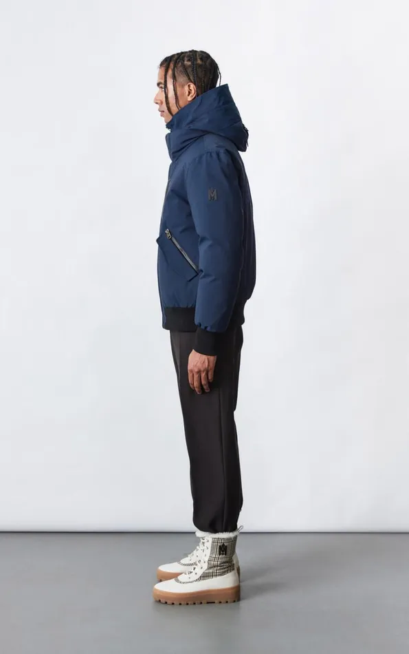 Downs and Parkas Men Mackage DIXON 2In1 Down Bomber Jacket With Hooded Bib For Men Navy
