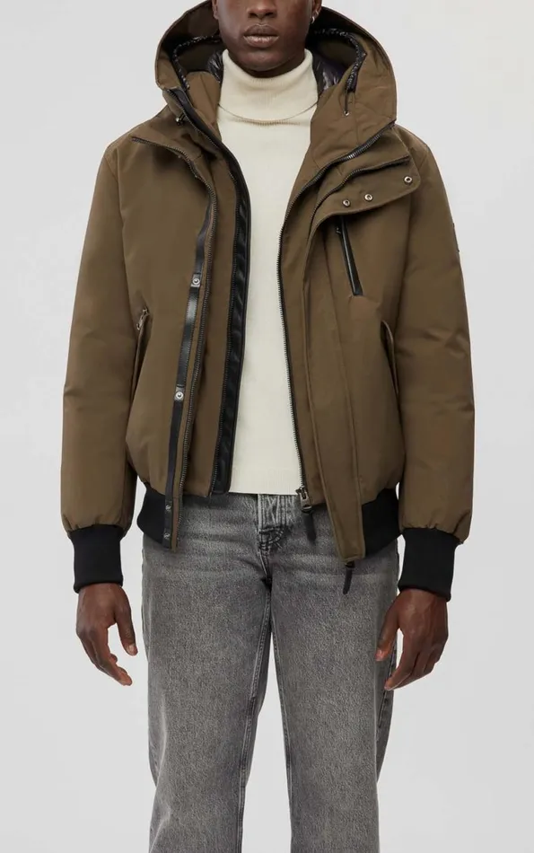 Downs and Parkas Men Mackage DIXON 2In1 Down Bomber Jacket With Hooded Bib For Men Navy