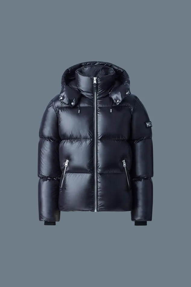Downs and Parkas Men Mackage KENTZ Lustrous Down Jacket With Hood Black