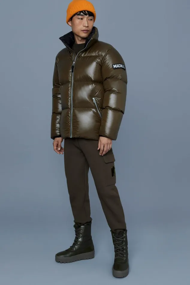 Downs and Parkas Men Mackage KENTZ Lustrous Down Jacket With Hood Black