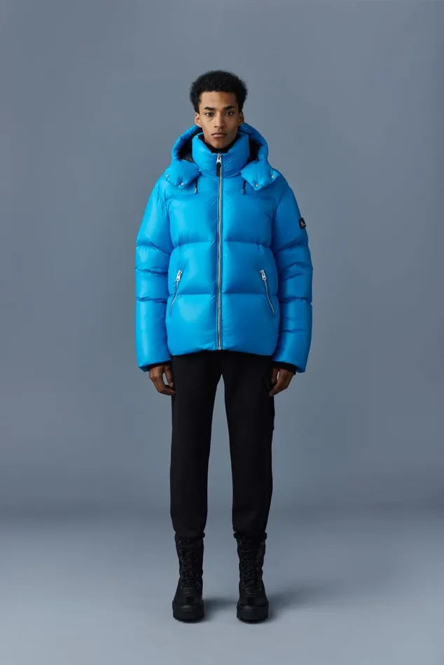 Downs and Parkas Men Mackage KENTZ Lustrous Down Jacket With Hood Black