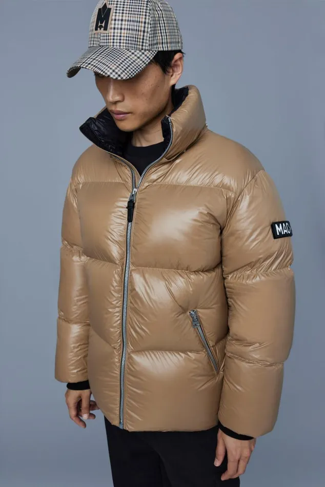 Downs and Parkas Men Mackage KENTZ Lustrous Down Jacket With Hood Black